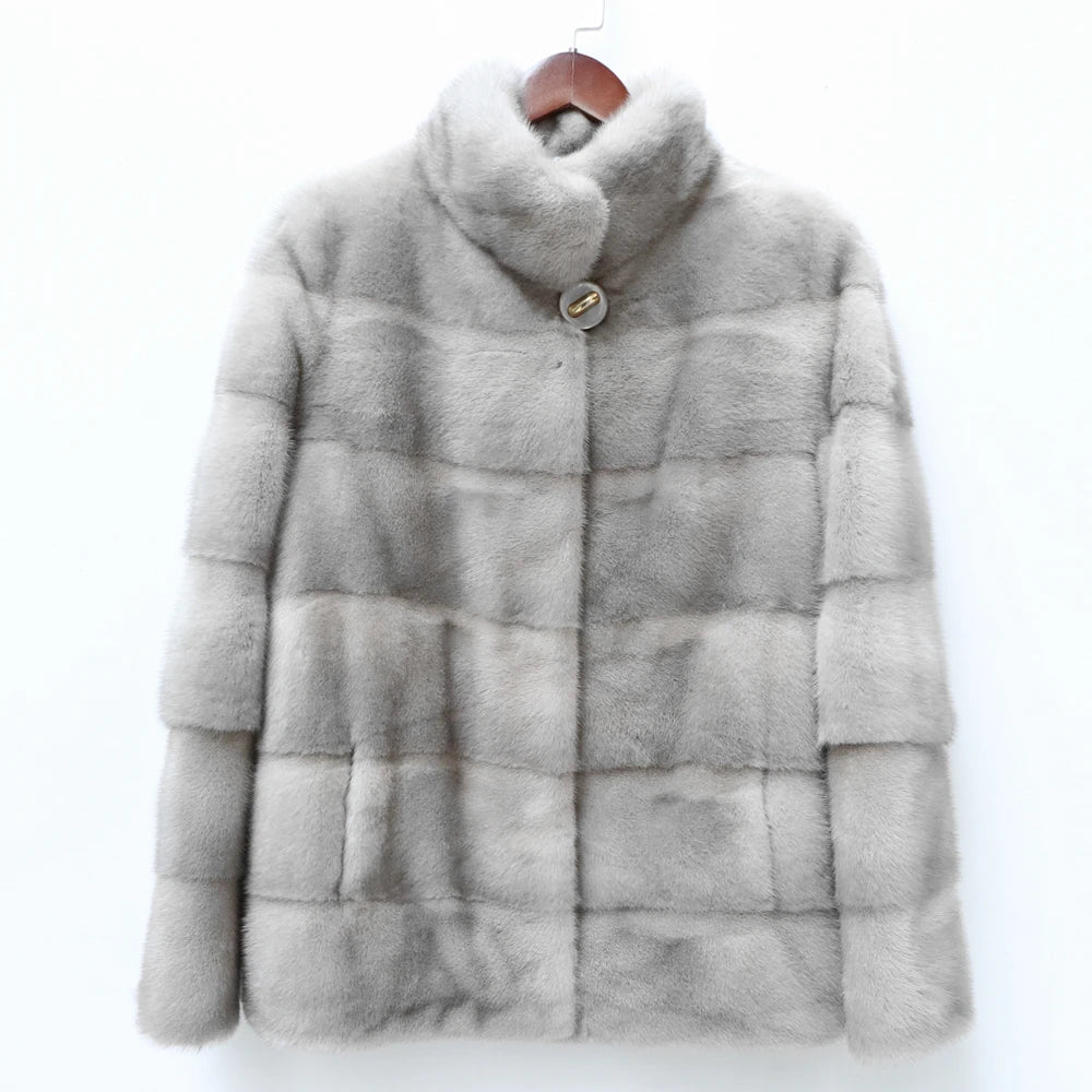 Fancy Rani Real Mink Fur Coat Natural Mink Clothing Short Style Winter Fashion For Women 2024 Plus Size Customizable