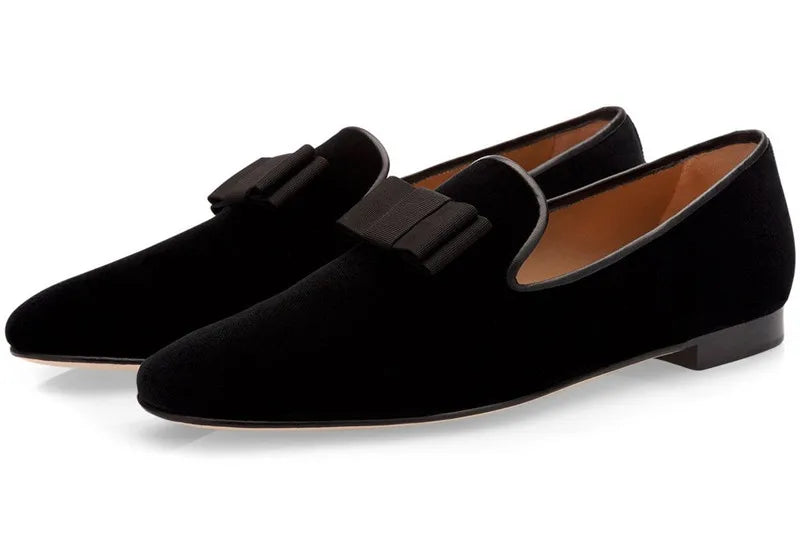 Qianruiti Claasic Bowknot Men Dress Shoes Handmade Patent Men's Banquet Loafers White Slip-on Belgian Style Business Shoe