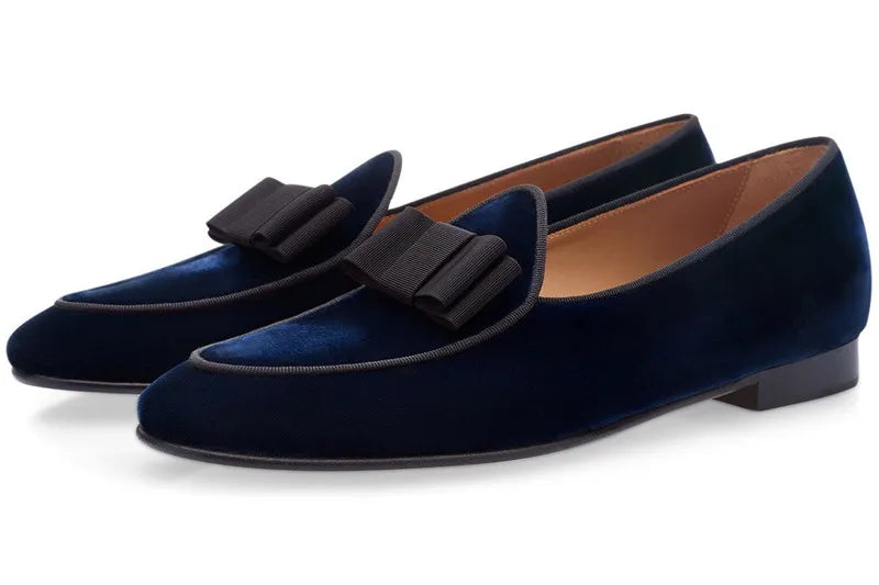 Qianruiti Claasic Bowknot Men Dress Shoes Handmade Patent Men's Banquet Loafers White Slip-on Belgian Style Business Shoe