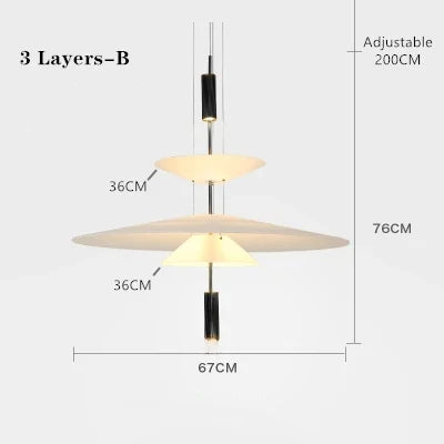 Nordic Fashion LED Chandelier Flying Pendant Lights Saucer Home Decor Denmark Designer Living Room Dining Table Bar Hanging Lamp