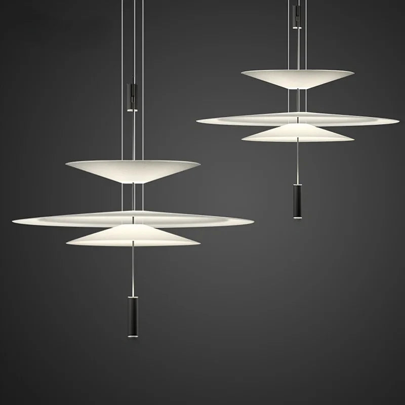 Nordic Fashion LED Chandelier Flying Pendant Lights Saucer Home Decor Denmark Designer Living Room Dining Table Bar Hanging Lamp
