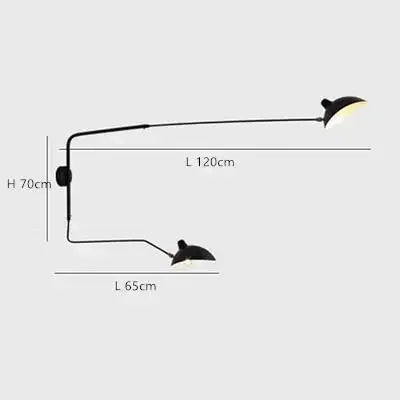 French Designer Long Arm Wall Sconce Lamp Rotary Led Light  for Living Room Bedroom