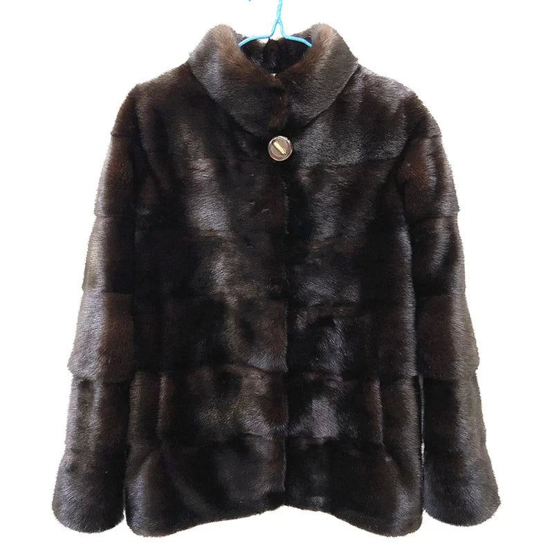 Fancy Rani Real Mink Fur Coat Natural Mink Clothing Short Style Winter Fashion For Women 2024 Plus Size Customizable