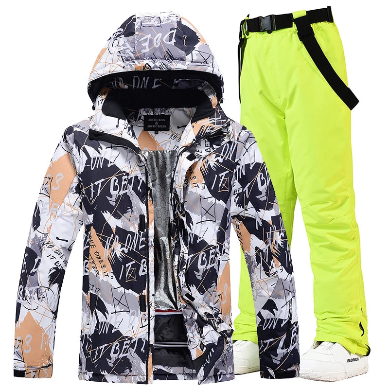 -30, Men and Women Snow Wear, Snowboarding Suit, Winter Clothes Ski, Snow Ski Jacket and Pant Sets, Snowboarding Clothing