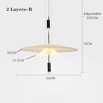 Nordic Fashion LED Chandelier Flying Pendant Lights Saucer Home Decor Denmark Designer Living Room Dining Table Bar Hanging Lamp