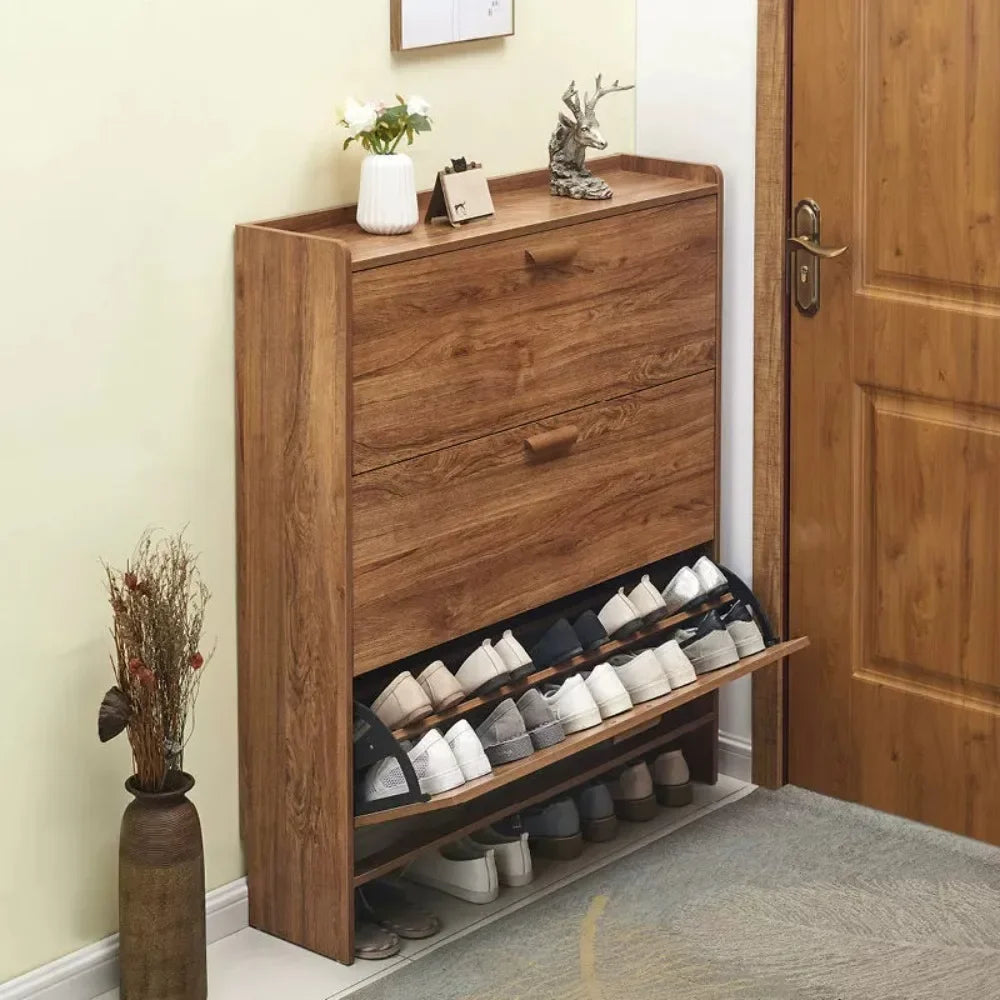 Ultra Thin Shoes Cabinet Household Doorway Multi Functional Storage Cabinet Simple Narrow Flip-Flop Small Shoe Rack Organizer