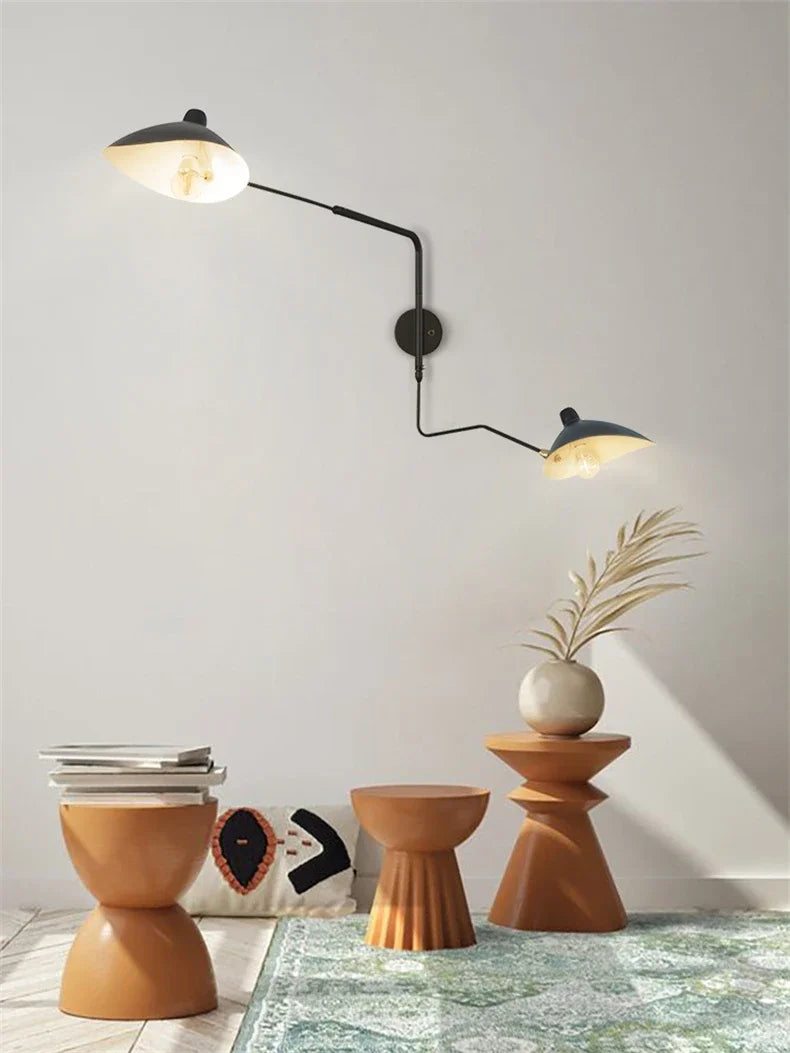 French Designer Long Arm Wall Sconce Lamp Rotary Led Light  for Living Room Bedroom
