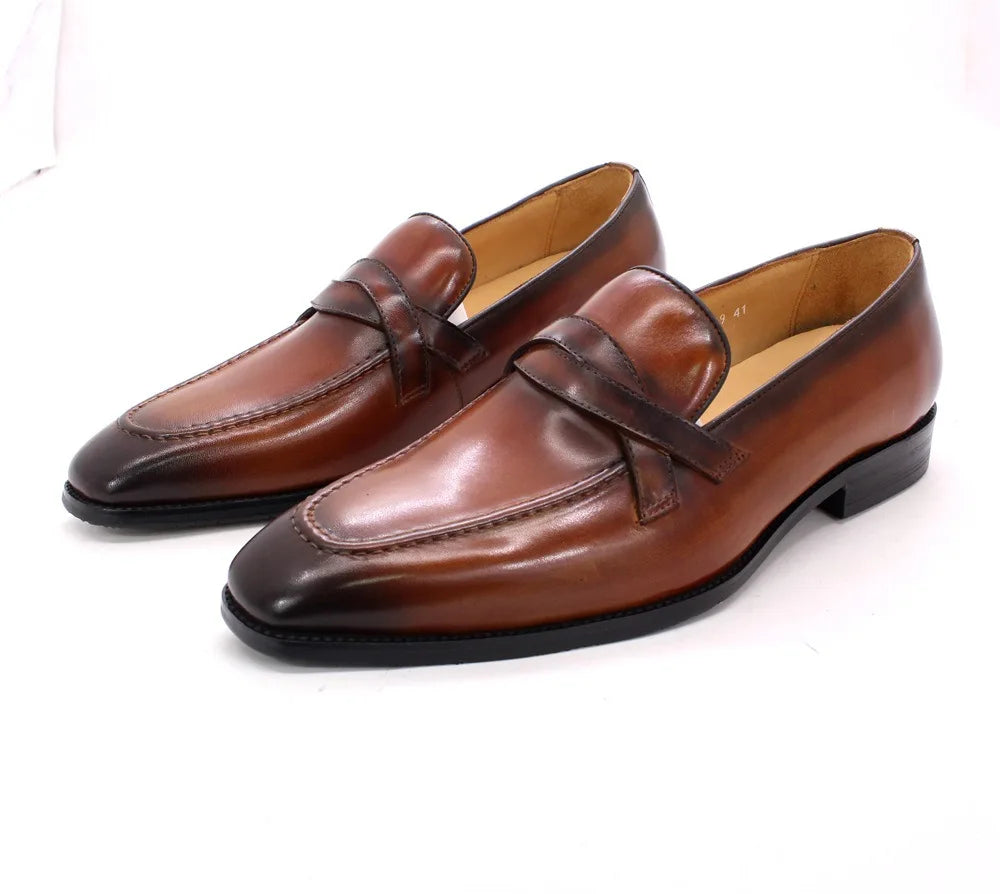 New top layer cowhide casual leather shoes for men's business moccassin high-end leisure flat shoes loafers