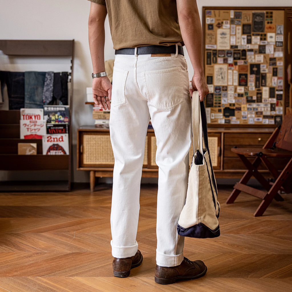 710-0003 Heavy Weight Indigo Selvage Washed 14oz Pants Sanforized Thick Raw Denim Jean Red Tornado