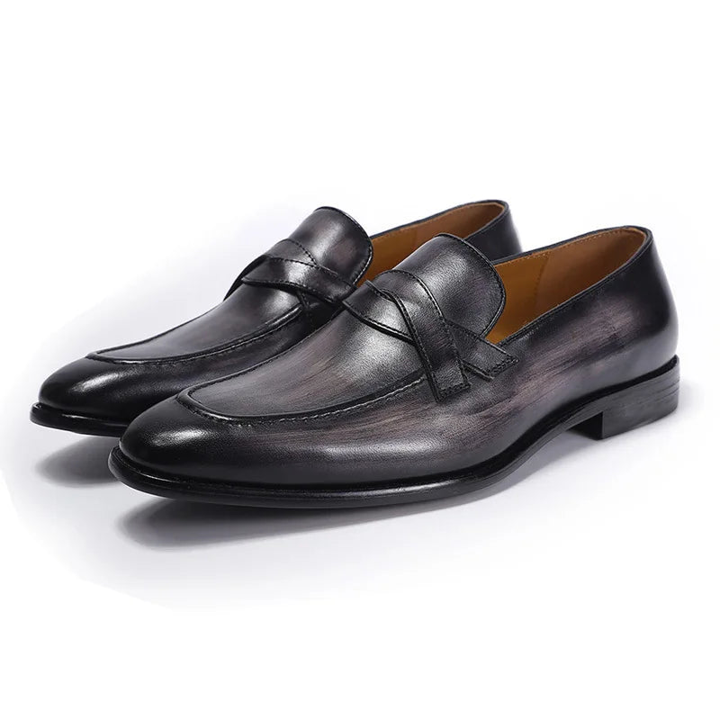 New top layer cowhide casual leather shoes for men's business moccassin high-end leisure flat shoes loafers