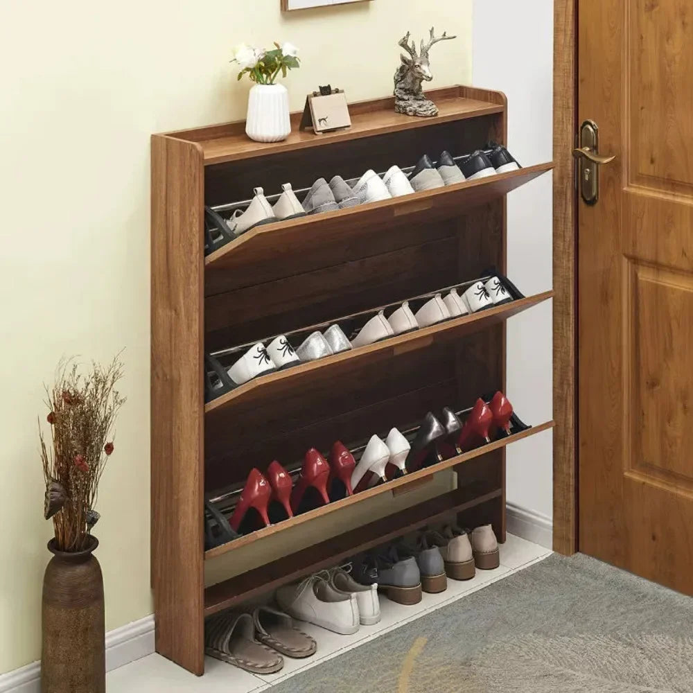 Ultra Thin Shoes Cabinet Household Doorway Multi Functional Storage Cabinet Simple Narrow Flip-Flop Small Shoe Rack Organizer