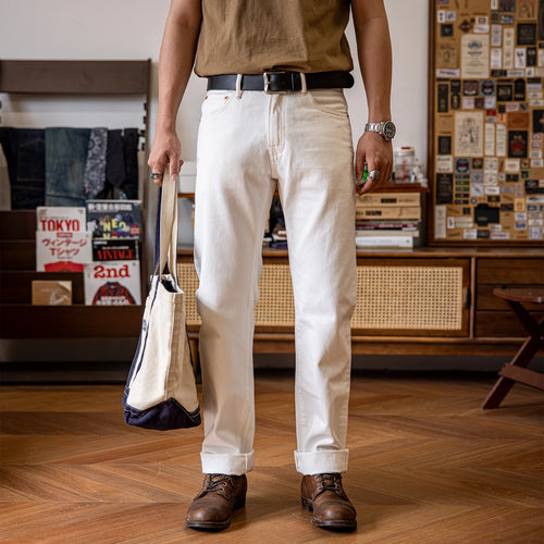 710-0003 Heavy Weight Indigo Selvage Washed 14oz Pants Sanforized Thick Raw Denim Jean Red Tornado