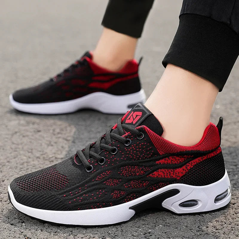Men's Running Shoes 2025 New Style Breathable Lace-Up Casual Lightweight Korean Version Sports Sneakers Mesh Inner Lining