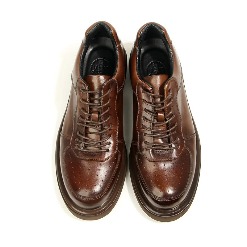 Genuine leather men's shoes Fashion trendy leather casual shoes Male high-quality Men's formal shoes Handmade leather shoes 2025