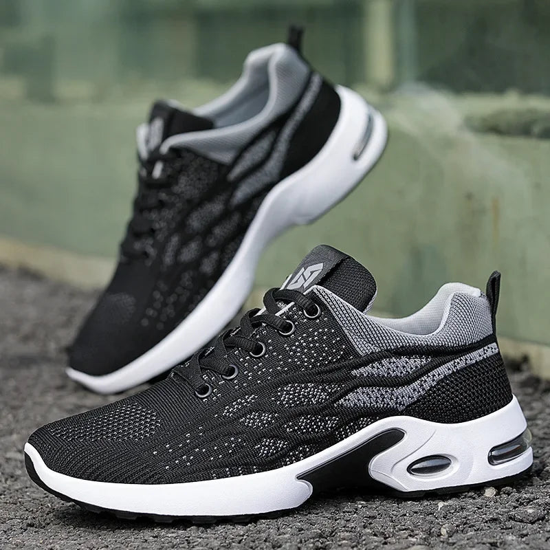 Men's Running Shoes 2025 New Style Breathable Lace-Up Casual Lightweight Korean Version Sports Sneakers Mesh Inner Lining