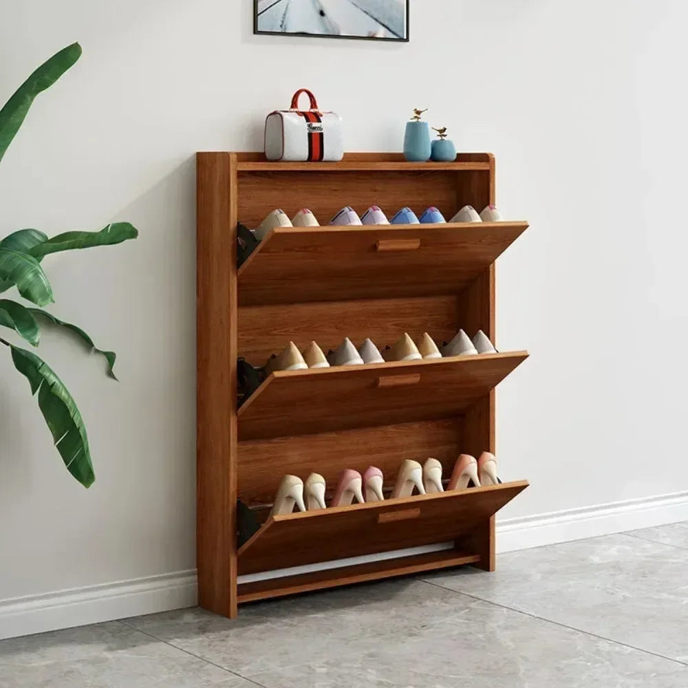 Ultra Thin Shoes Cabinet Household Doorway Multi Functional Storage Cabinet Simple Narrow Flip-Flop Small Shoe Rack Organizer