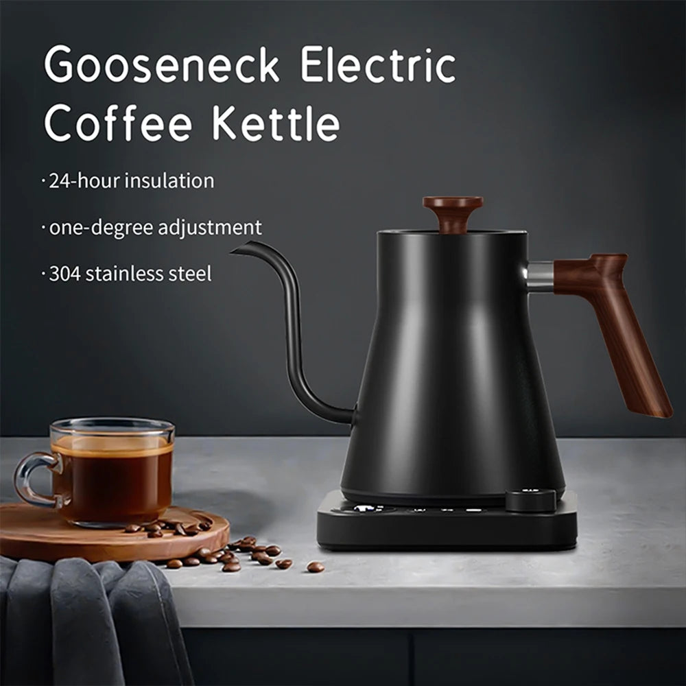 Smart Electric Gooseneck Coffee Kettle – 900ML Precise Temperature Control, Pour-Over Kettle for Home Baristas