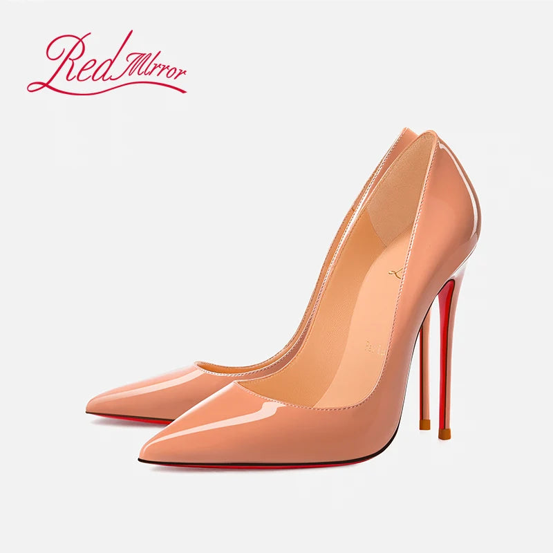 Black red soled high heels for women in 2024, new professional style versatile pointed shallow mouth sexy slim heel shoes