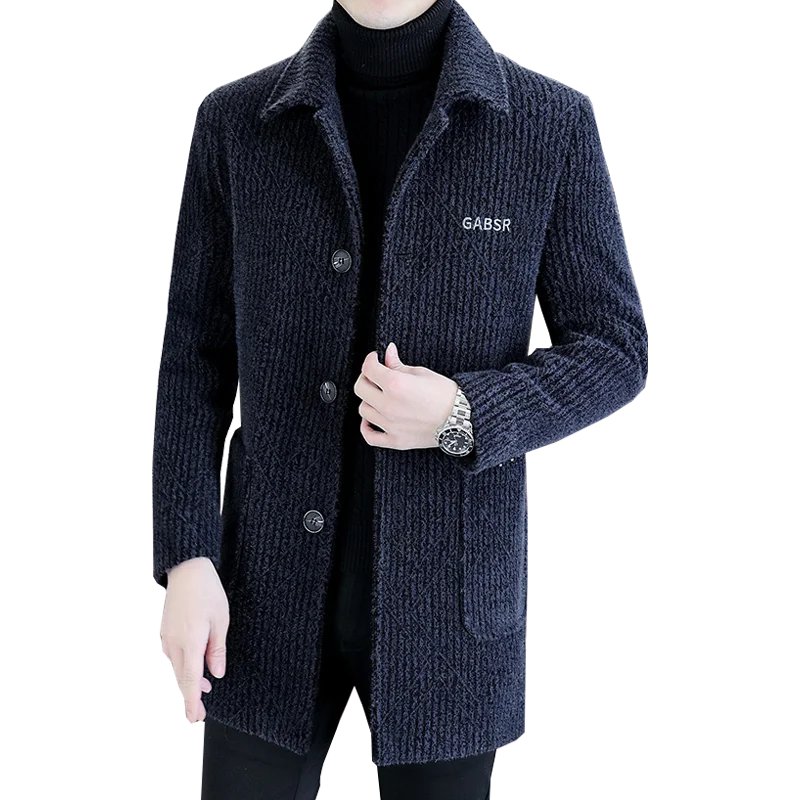 Casual Men's White Duck Down Liner Woolen Coats 2025 Winter Outwear Windproof Warm Puffer Jackets Thicken Slim Overcoat Clothing