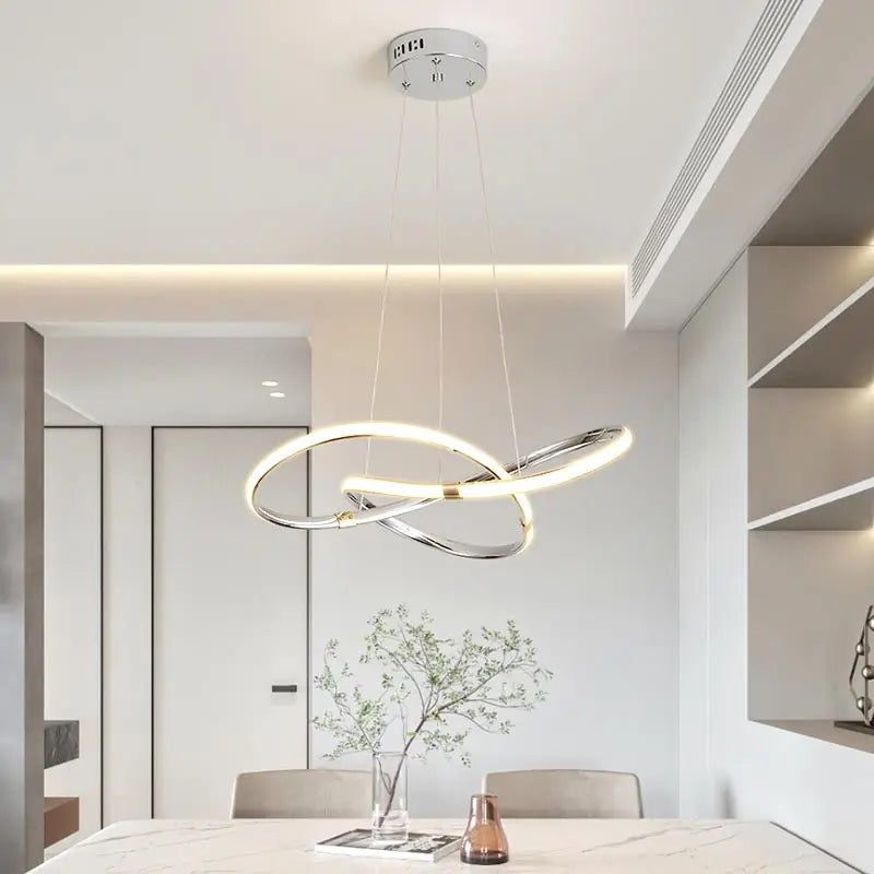 Modern Gold Led Pendant Light Fixtures Dining Room Decoration Home Appliances Living Room Hanging Lamps Remote Control Lustre