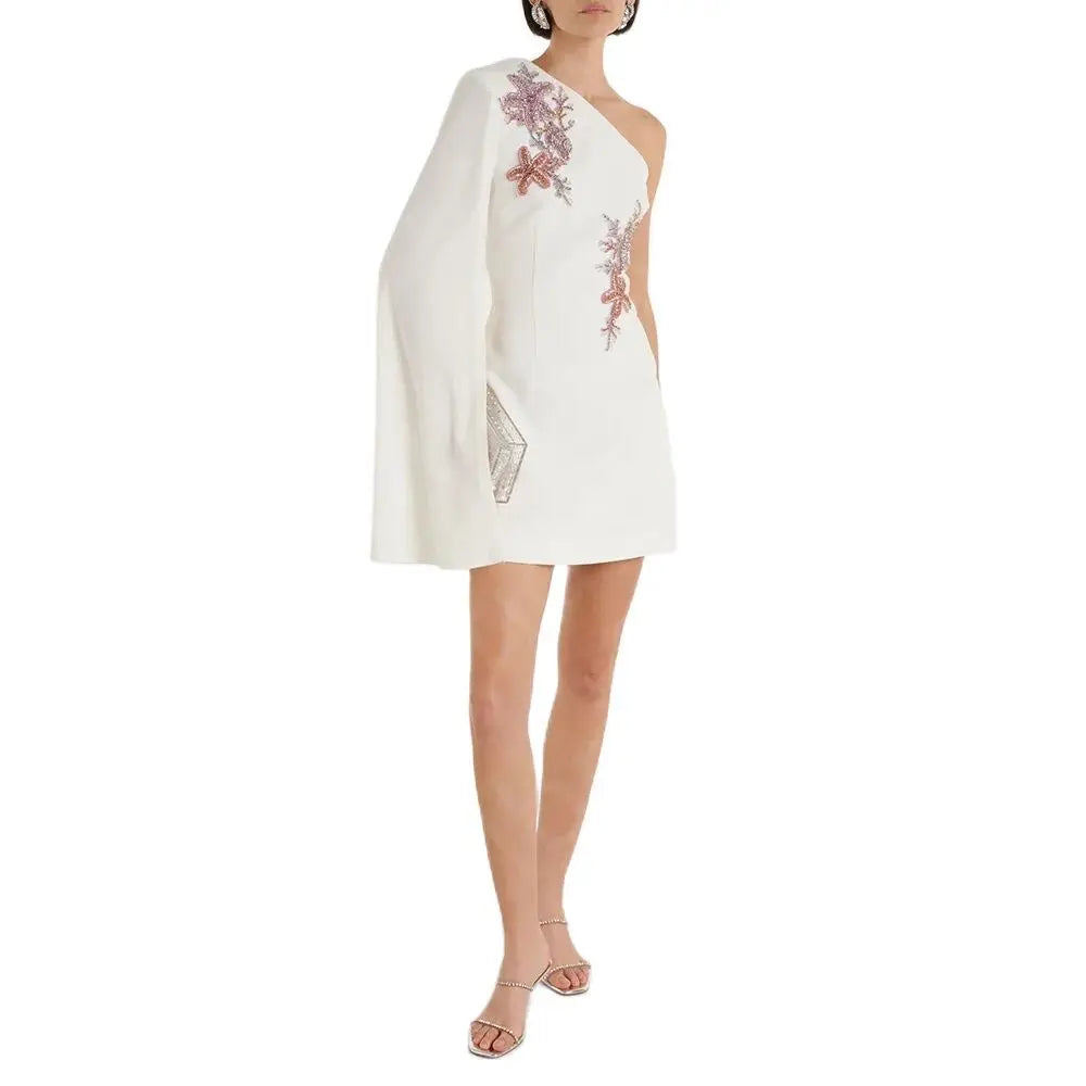 Charming Latest Prom Gowns 2024 One Shoulder Prom Party Dresses Mini Length Wedding Guest Gowns Beading Homecoming Gowns Short