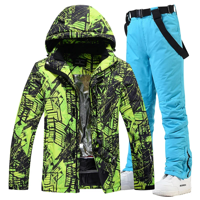 -30, Men and Women Snow Wear, Snowboarding Suit, Winter Clothes Ski, Snow Ski Jacket and Pant Sets, Snowboarding Clothing