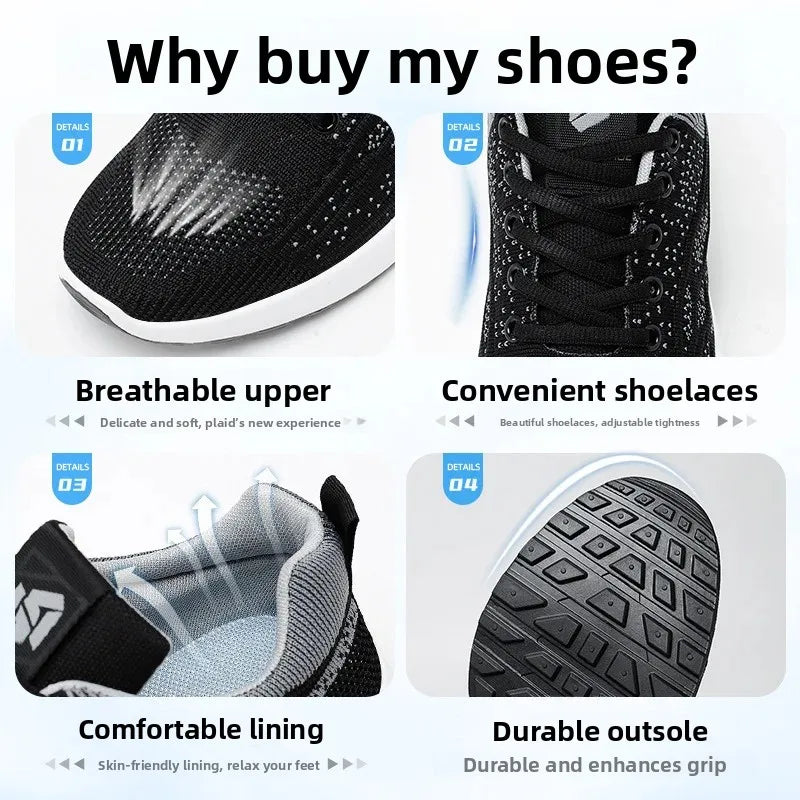 Men's Running Shoes 2025 New Style Breathable Lace-Up Casual Lightweight Korean Version Sports Sneakers Mesh Inner Lining