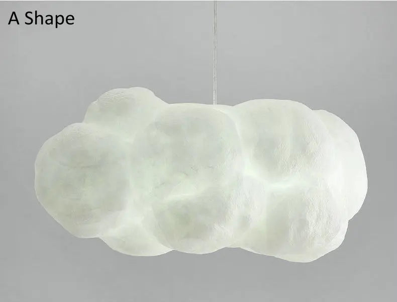 White Floating Cloud Ceiling Chandelier Cotton Lampshade Hanging Lamp Clothing Store Shopping Bedroom Living Room Lighting Decor