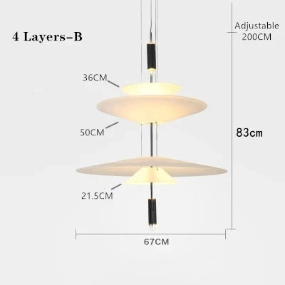 Nordic Fashion LED Chandelier Flying Pendant Lights Saucer Home Decor Denmark Designer Living Room Dining Table Bar Hanging Lamp