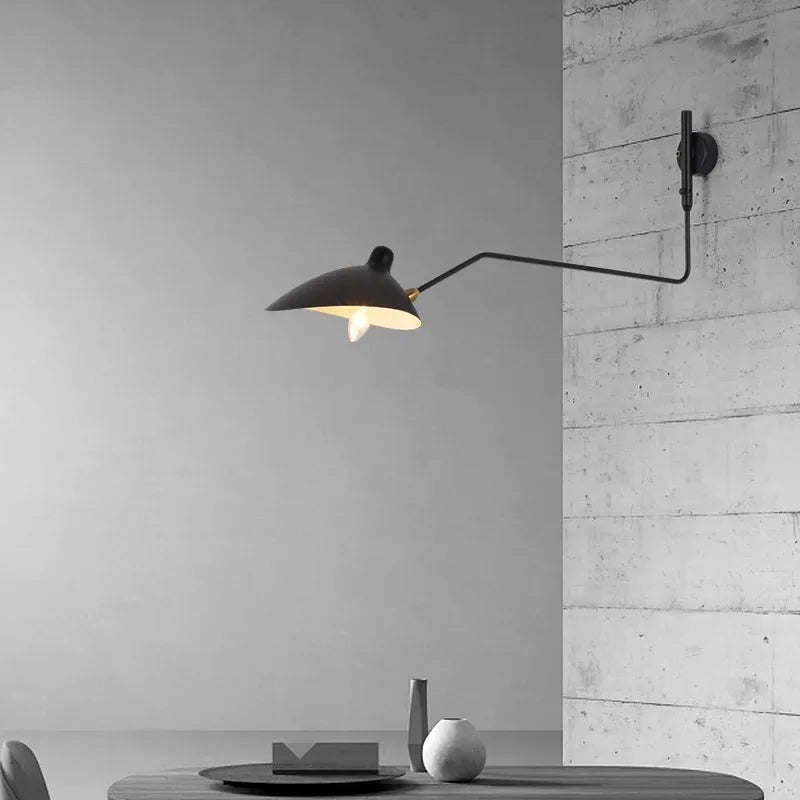 French Designer Long Arm Wall Sconce Lamp Rotary Led Light  for Living Room Bedroom