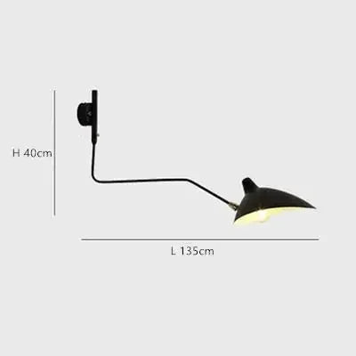 French Designer Long Arm Wall Sconce Lamp Rotary Led Light  for Living Room Bedroom