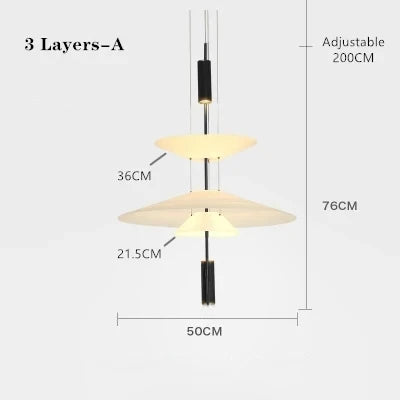 Nordic Fashion LED Chandelier Flying Pendant Lights Saucer Home Decor Denmark Designer Living Room Dining Table Bar Hanging Lamp
