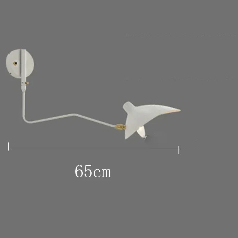 French Designer Long Arm Wall Sconce Lamp Rotary Led Light  for Living Room Bedroom