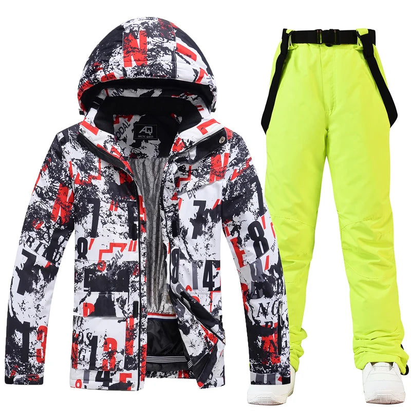 -30, Men and Women Snow Wear, Snowboarding Suit, Winter Clothes Ski, Snow Ski Jacket and Pant Sets, Snowboarding Clothing