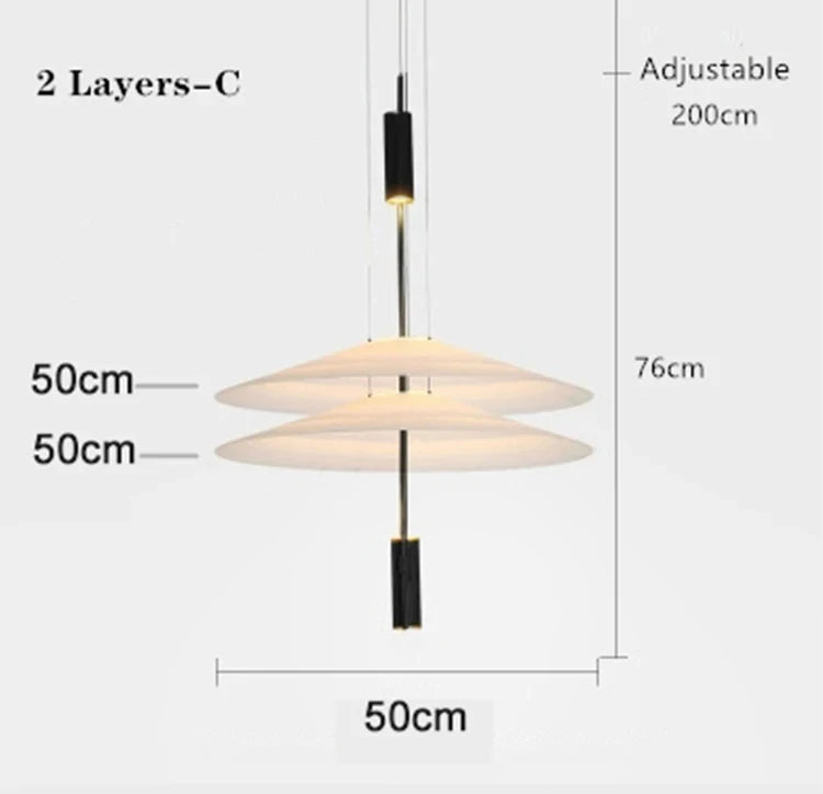 Nordic Fashion LED Chandelier Flying Pendant Lights Saucer Home Decor Denmark Designer Living Room Dining Table Bar Hanging Lamp