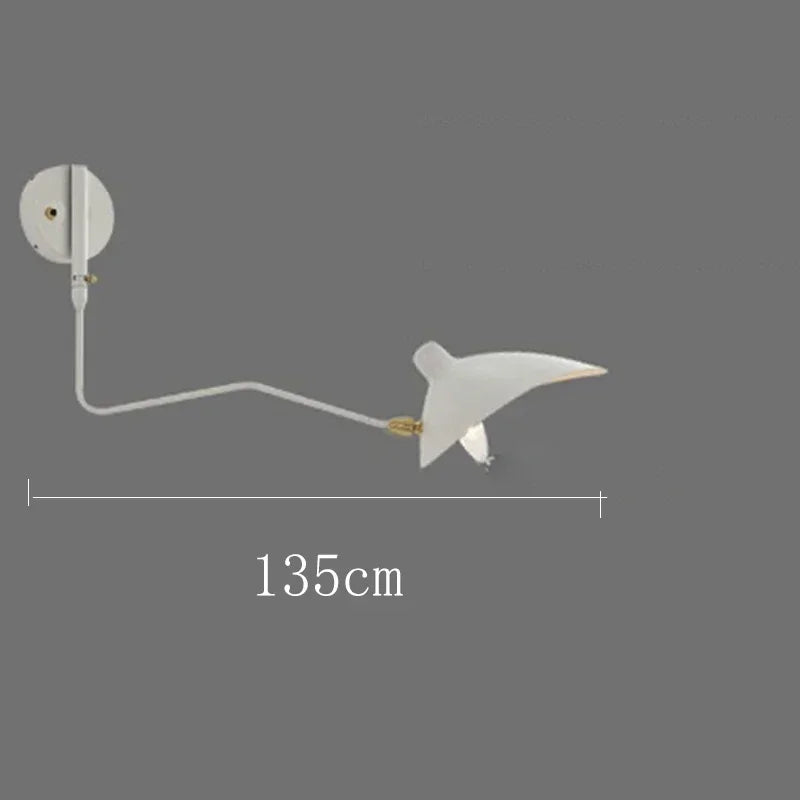 French Designer Long Arm Wall Sconce Lamp Rotary Led Light  for Living Room Bedroom