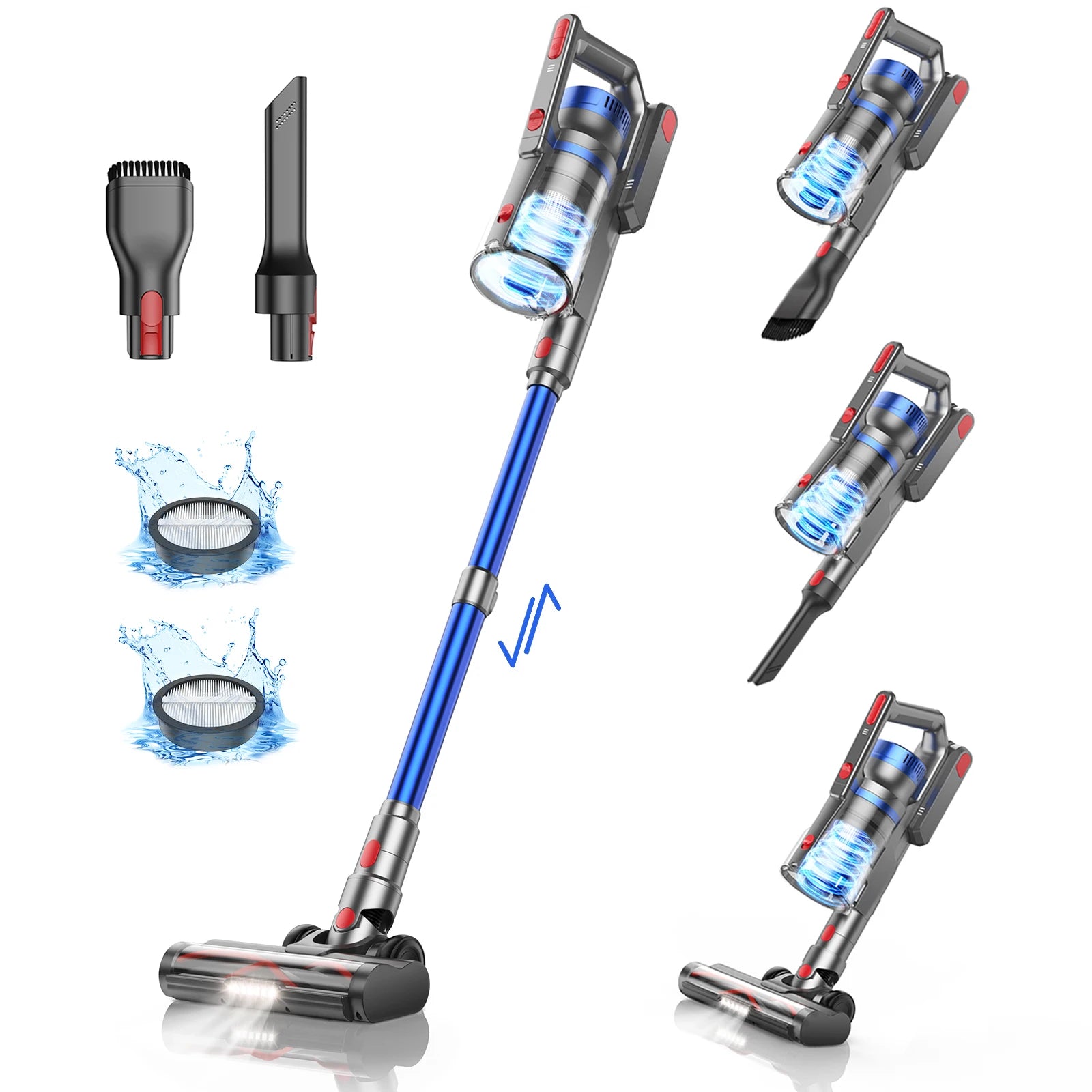 Buture JR500 cordless vacuum cleaner 55 Min 36kpa vacuum cleaner household appliances 1.2l removable battery dust cup portable