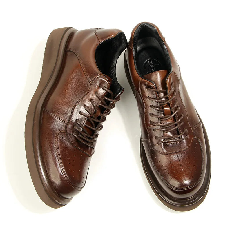 Genuine leather men's shoes Fashion trendy leather casual shoes Male high-quality Men's formal shoes Handmade leather shoes 2025