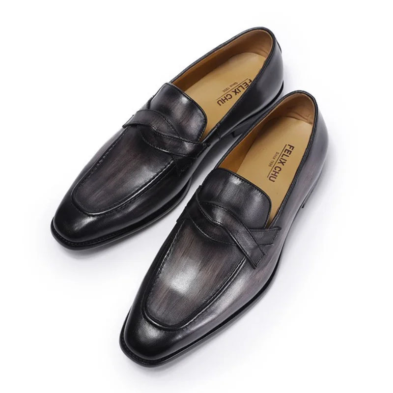 New top layer cowhide casual leather shoes for men's business moccassin high-end leisure flat shoes loafers