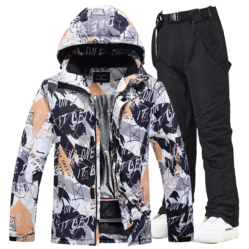 -30, Men and Women Snow Wear, Snowboarding Suit, Winter Clothes Ski, Snow Ski Jacket and Pant Sets, Snowboarding Clothing