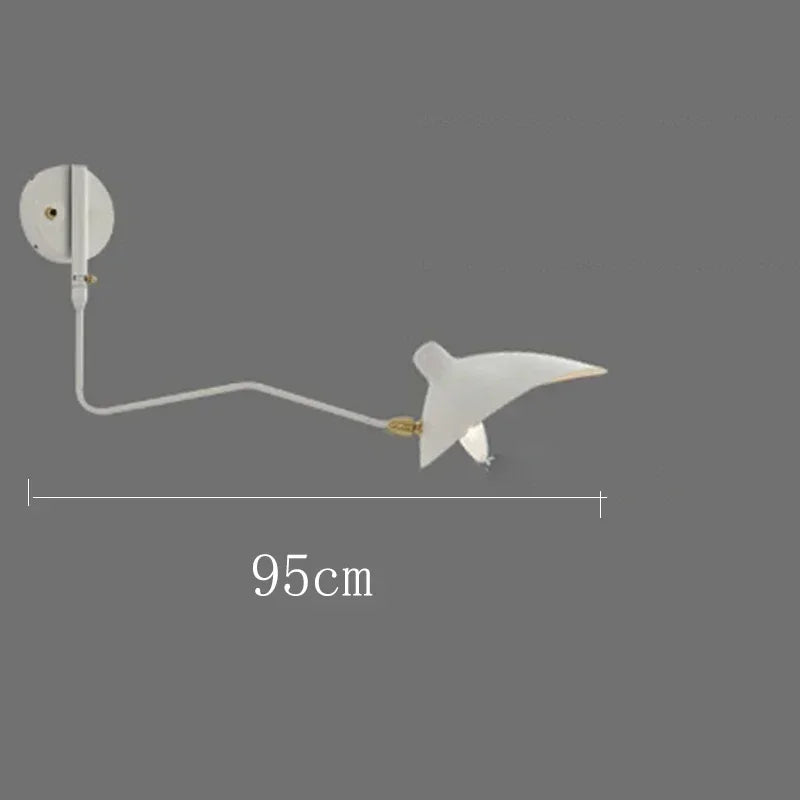 French Designer Long Arm Wall Sconce Lamp Rotary Led Light  for Living Room Bedroom