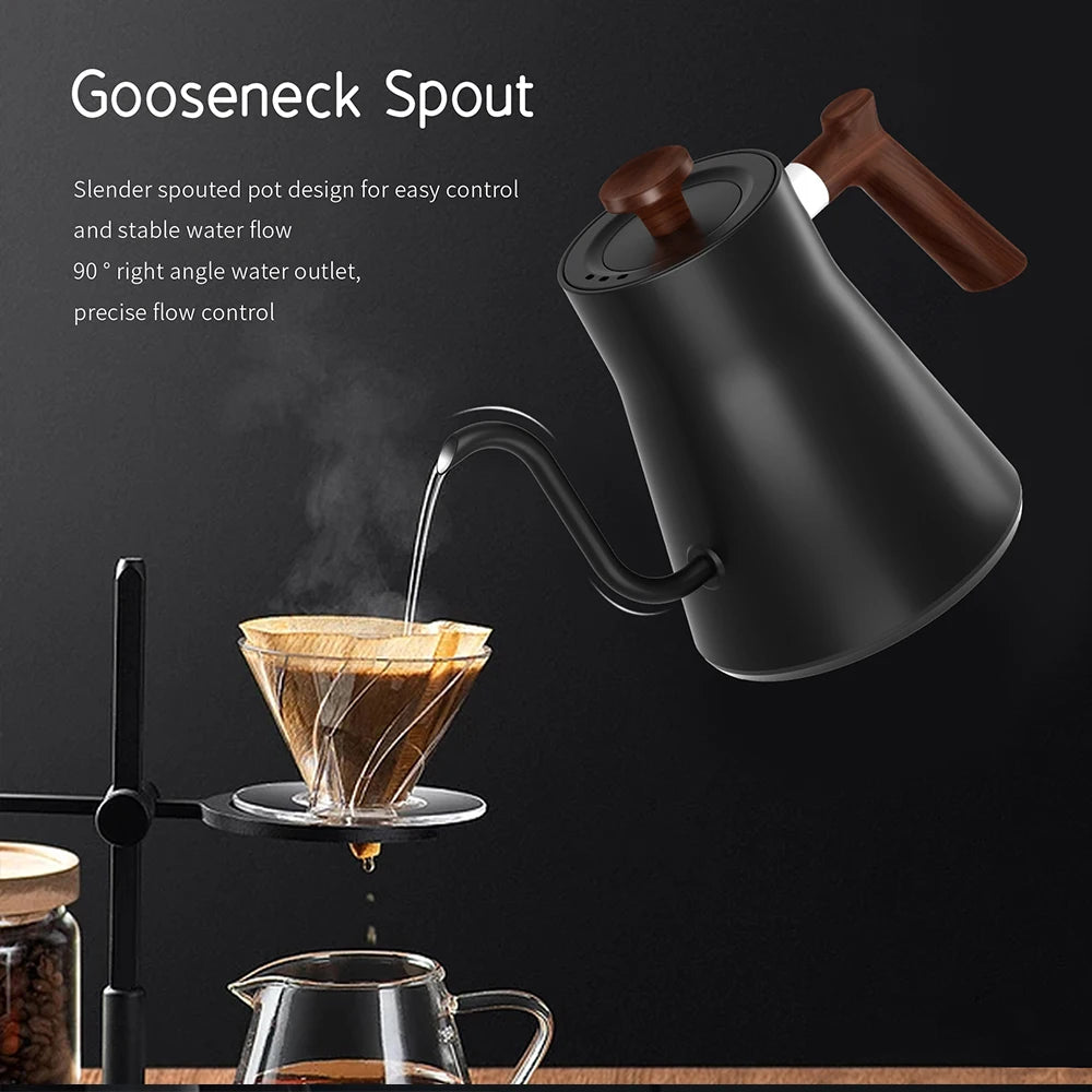 Smart Electric Gooseneck Coffee Kettle – 900ML Precise Temperature Control, Pour-Over Kettle for Home Baristas