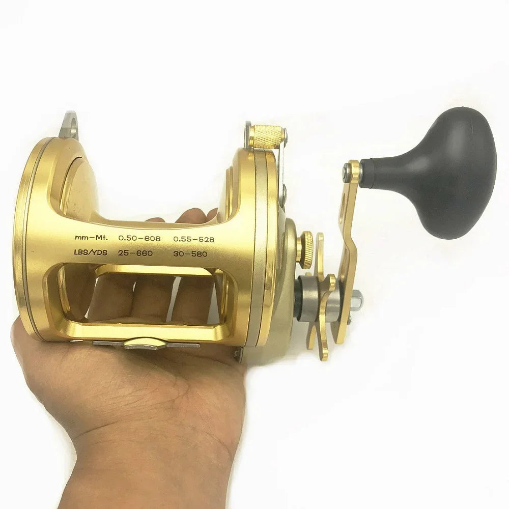 Metal Sea Boat Drum Fishing Reel Jigging Saltwater Lure Carp Coil for Big Fish Rods Windlass Goods Golden 2022 New Items ACT351