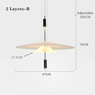 Nordic Fashion LED Chandelier Flying Pendant Lights Saucer Home Decor Denmark Designer Living Room Dining Table Bar Hanging Lamp