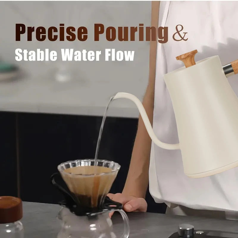 Smart Electric Gooseneck Coffee Kettle – 900ML Precise Temperature Control, Pour-Over Kettle for Home Baristas