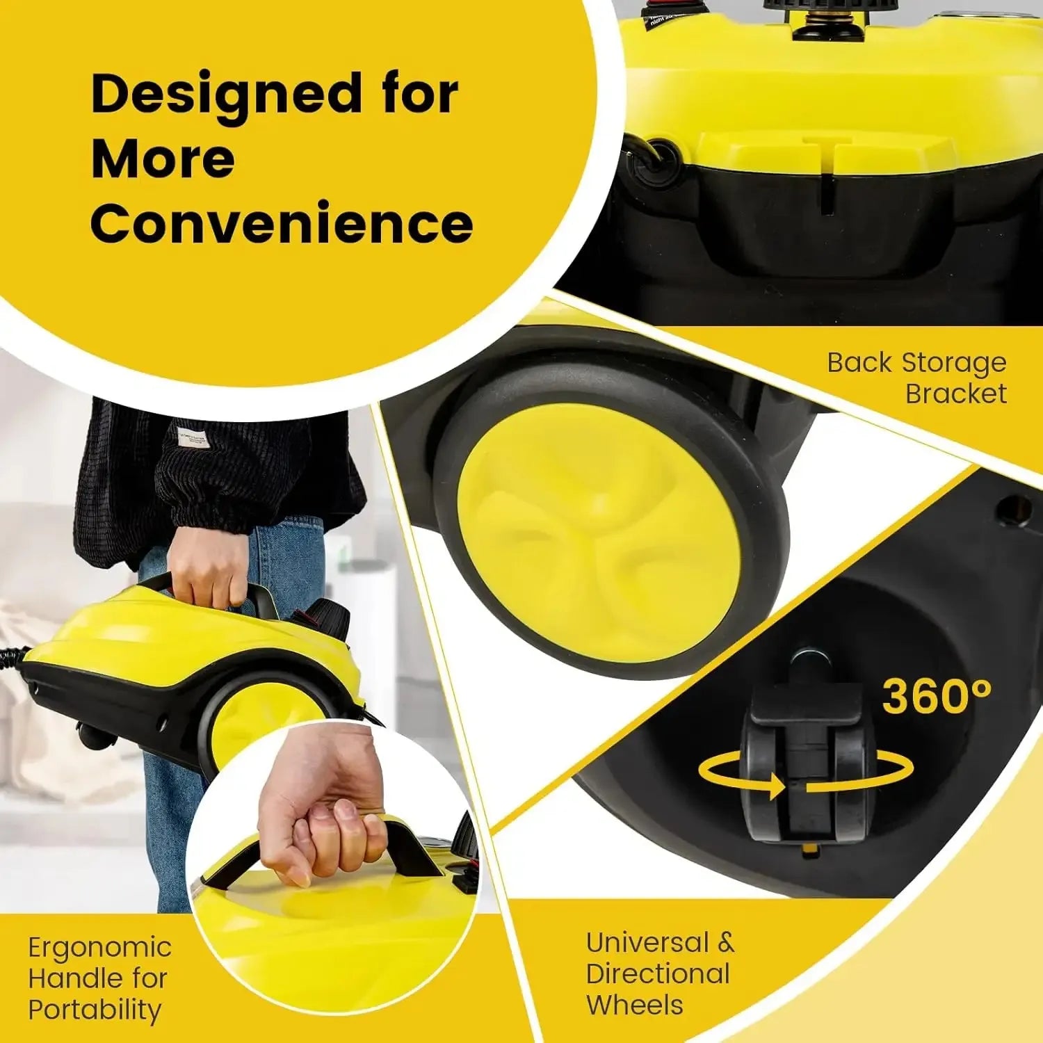 Multi Purpose Steam Cleaner Deep Cleaning for Car Floors Appliances Kitchen Playground Carpet