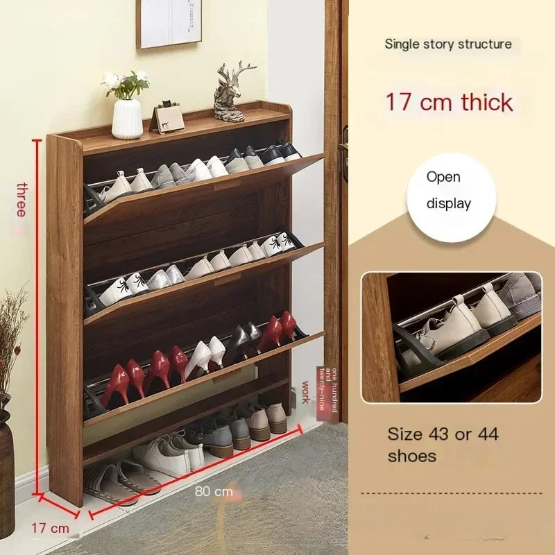Ultra Thin Shoes Cabinet Household Doorway Multi Functional Storage Cabinet Simple Narrow Flip-Flop Small Shoe Rack Organizer