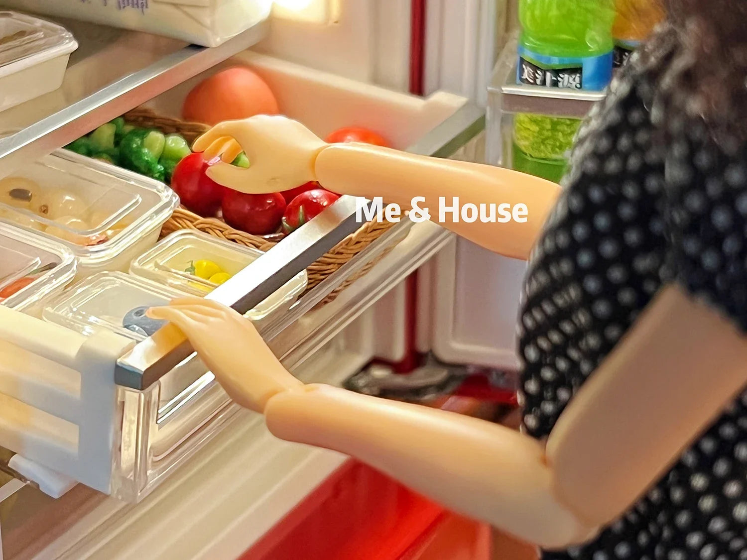 1/6 Dollhouse Model Furniture Accessorie Refrigerator Kitchen Appliances Bjd Ob11 blythe Soldier Dollhouse Miniature Model Decor