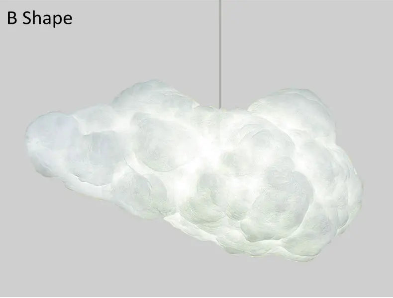 White Floating Cloud Ceiling Chandelier Cotton Lampshade Hanging Lamp Clothing Store Shopping Bedroom Living Room Lighting Decor