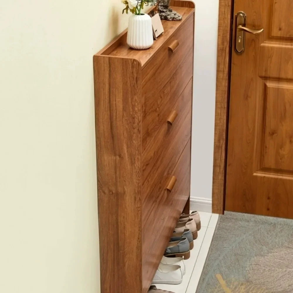 Ultra Thin Shoes Cabinet Household Doorway Multi Functional Storage Cabinet Simple Narrow Flip-Flop Small Shoe Rack Organizer
